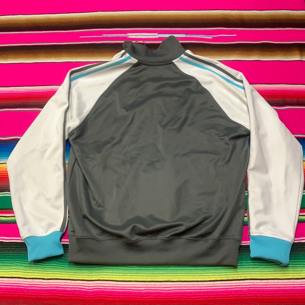 VTG Fred Perry Track Jacket Men's M Grey White Blue Crest Logo Made in Portugal - Picture 3 of 7